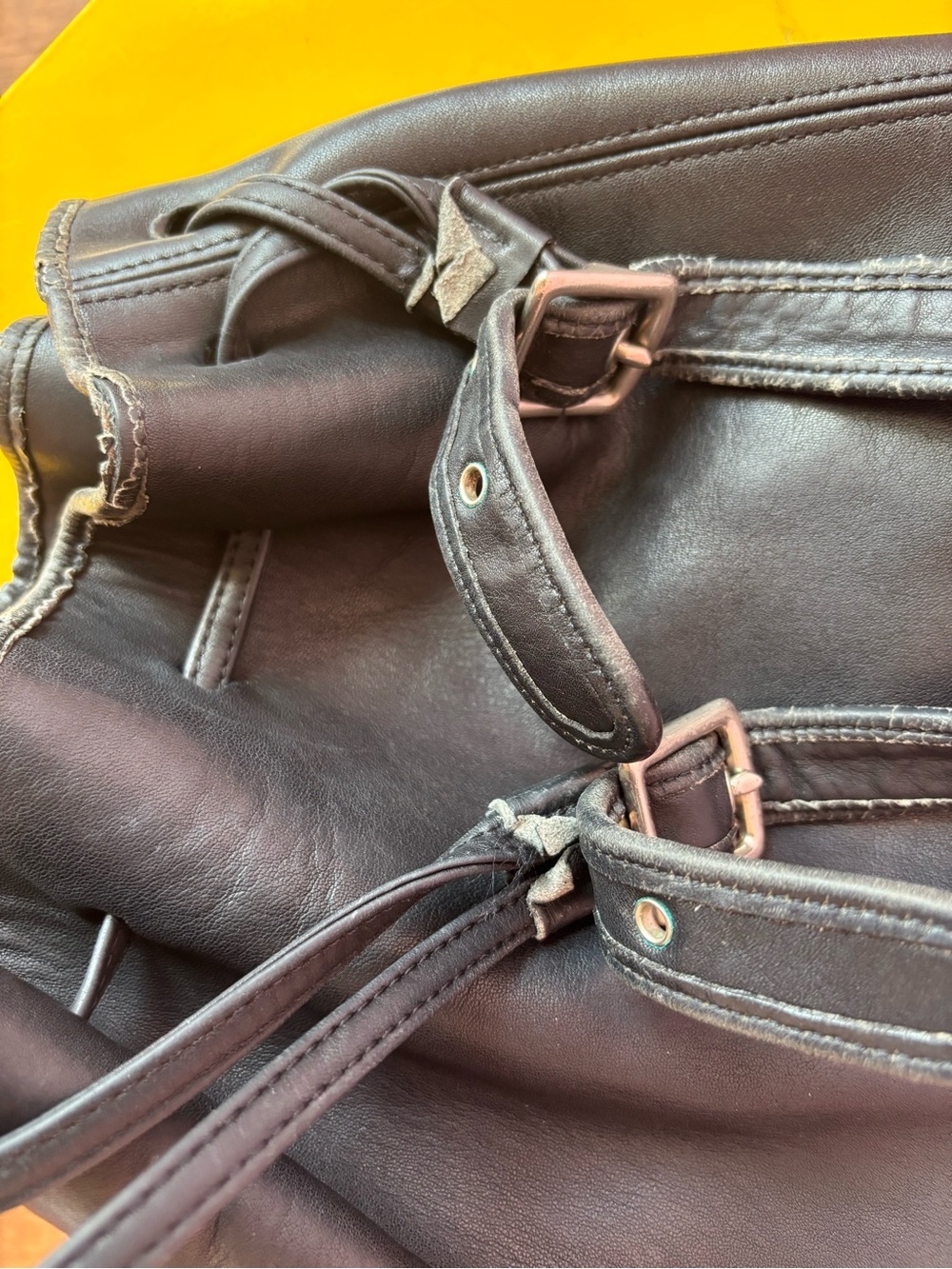 Vintage Coach Purse 9165 Legacy Black Leather Drawstring Bucket - Picture 11 of 13
